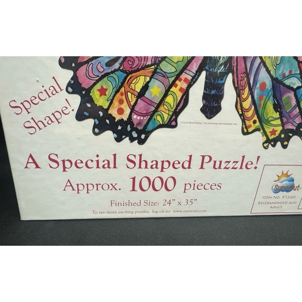 Stained Glass Butterfly 1000 Pieces Shaped Jigsaw Puzzle Dean Russo Sunsout